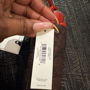 Coach Brown and Red Umbrella